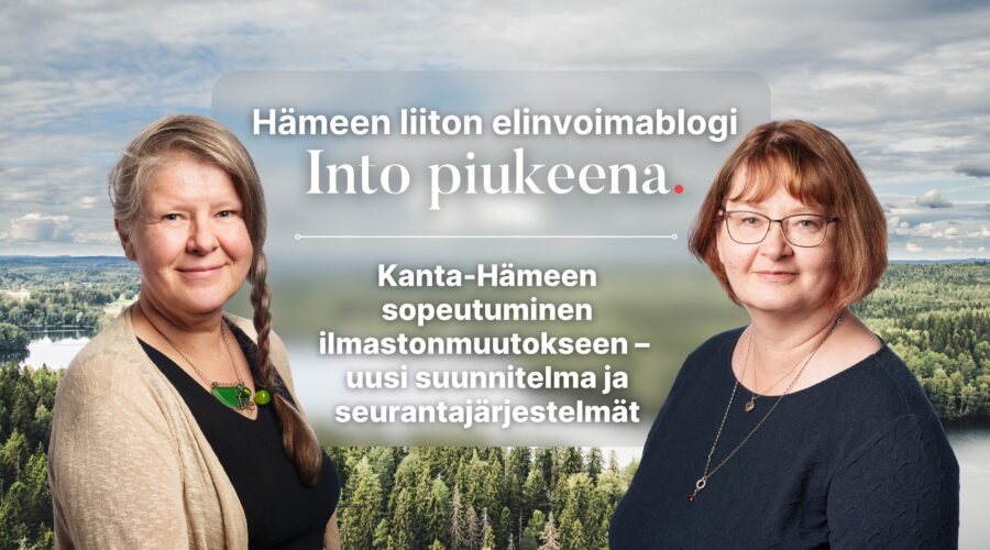 into piukeena blogi, kaksi naista, kanta-hämeen maisema taustalla